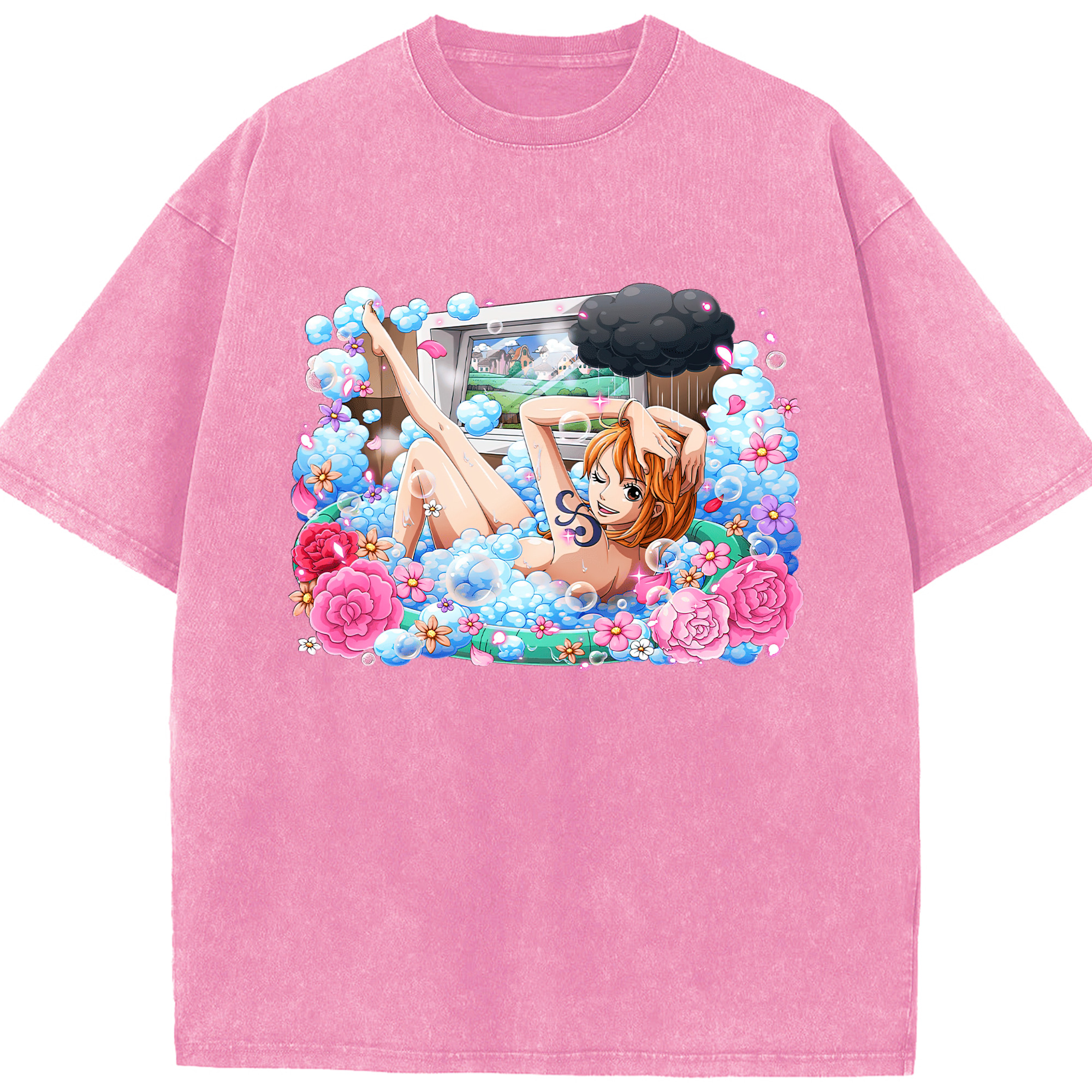 ワンピース ナミ ONE PIECE Nami 綿100% ヴィンテージ風 半袖Tシャツ（フロントプリント）